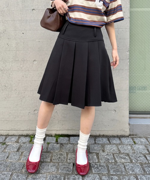 SOLLON. スカート ワイドプリーツミディ丈スカート : ZOZOTOWN