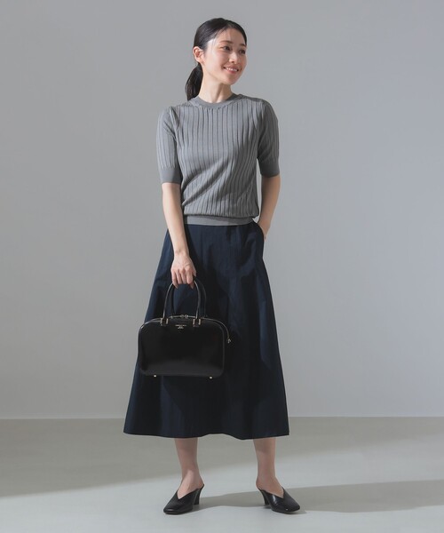 Demi-Luxe BEAMS スカート シャイニー ベルフレア 「手洗い可