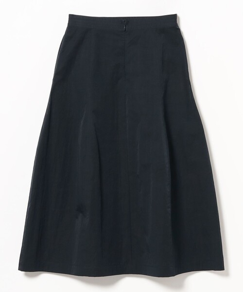紺　スカート　Demi-luxe beams Demi-Luxe BEAMS スカート シャイニー ベルフレア 「手洗い可