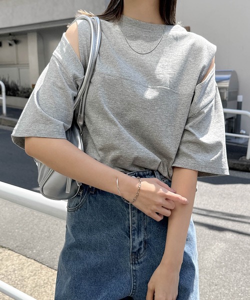 tシャツ 汗染み防止カットアウトデザインTシャツ レディース | andme | 04