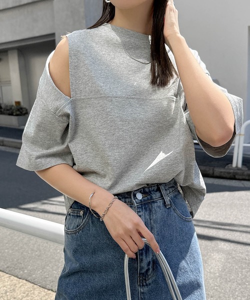 tシャツ 汗染み防止カットアウトデザインTシャツ レディース | andme | 22