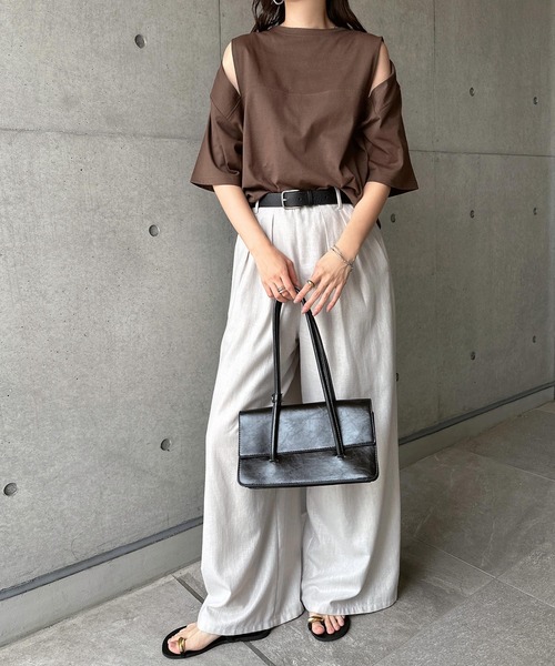 tシャツ 汗染み防止カットアウトデザインTシャツ レディース | andme | 26