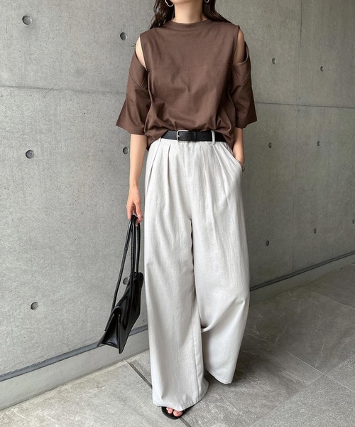 tシャツ 汗染み防止カットアウトデザインTシャツ レディース | andme | 27