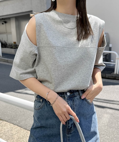 tシャツ 汗染み防止カットアウトデザインTシャツ レディース | andme | 20