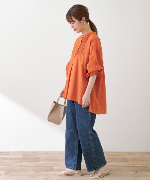 「green label relaxing」 7分袖ブラウス FREE オレンジ レディース green label relaxing 「green relaxing」 7分袖ブラウス FREE