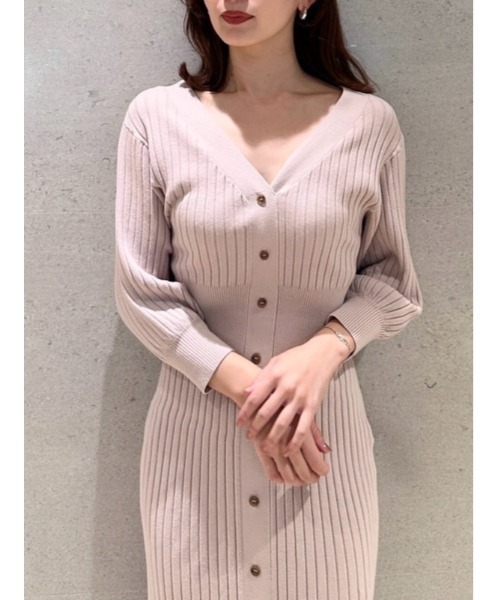 SNIDEL ワンピース フロントボタンニットワンピース : ZOZOTOWN
