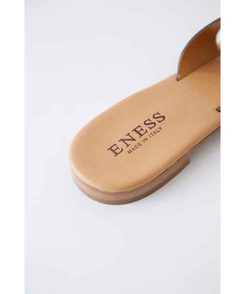 eness 「eness」 フラットサンダル 23.5cm ブラック レディース