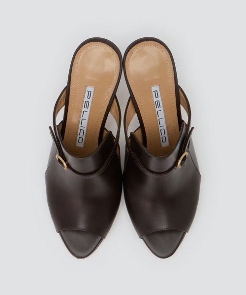 サンダル RIOPEN スムース サンダル 8.0cm DARK BROWN レディースの画像
