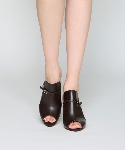 サンダル RIOPEN スムース サンダル 8.0cm DARK BROWN レディースの画像