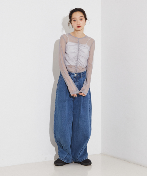 NOMINE（ノミネ） tシャツ フロントシャーリング シアー ロンT