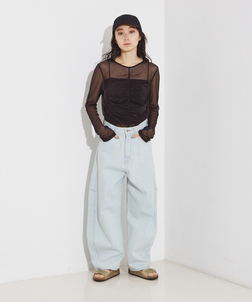 NOMINE（ノミネ） tシャツ フロントシャーリング シアー ロンT