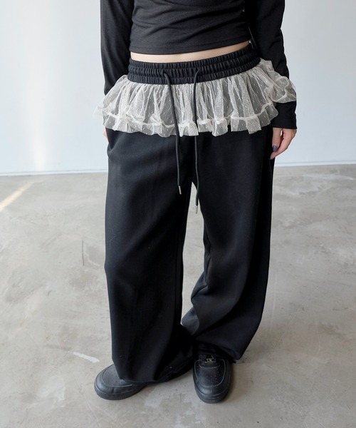 UNE MANSION スウェットパンツ ジャージ 裾ストリングレイヤード