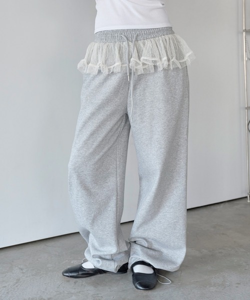 UNE MANSION スウェットパンツ ジャージ 裾ストリングレイヤード