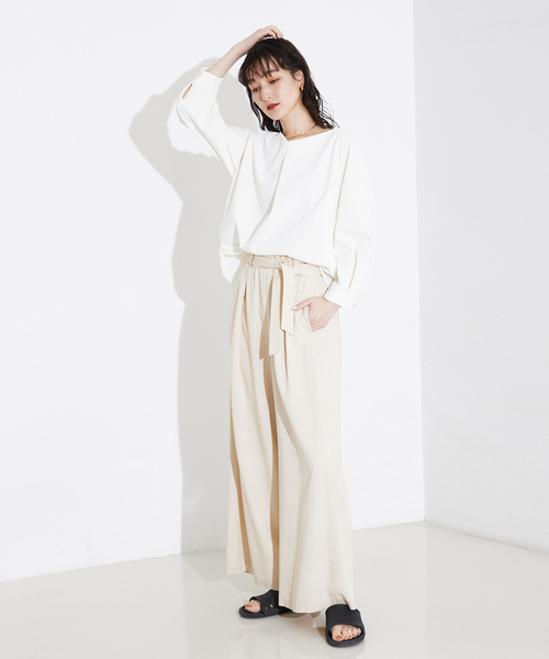 qualite（カリテ） ブラウス シャツ 2WAYストレッチタックブラウス 