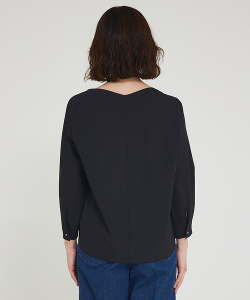 qualite ブラウス シャツ 2WAYストレッチタックブラウス