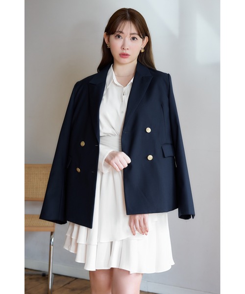 美品 HER LIP TO ブレザーDouble-Breasted Blazer Her lip to ジャケット テーラードジャケット Trois Gold Button