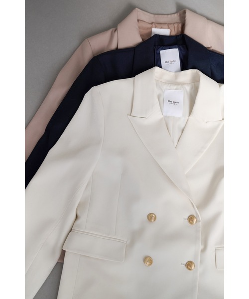ジャケット・アウター herlipto Trois Gold Button Blazer beige 新色】Trois Gold Button Blazer