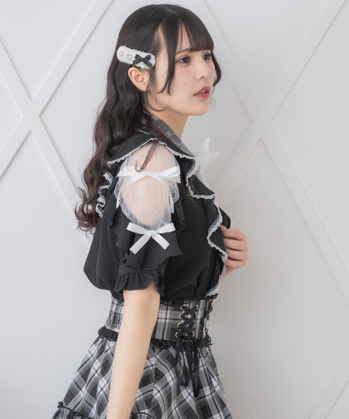 ROJITA 肩レースダブルリボンフリルデザインブラウス ピンク 000000003423-12-l.jpg?t=