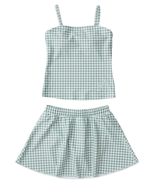 完売品！新品未使用！ＲＯＸＹ セパレート水着 ホワイト/グレー ROXY（ロキシー） 水着 MINI PICNIC GINGHAM /ロキシーキッズタンキニ