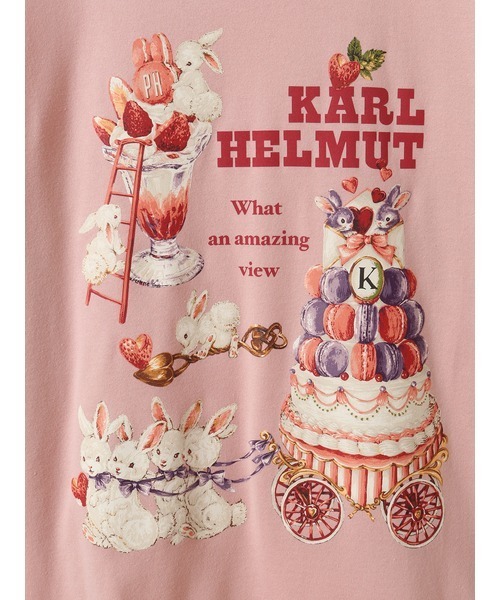 【未使用】カールヘルム プティプリンスプリント 半袖カットソー/2025年 春 Karl Helmut tシャツ プティプリンス＆マカロンタワープリントT