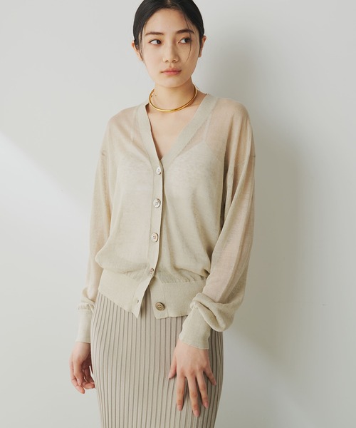 Whim Gazette カーディガン シアーリネンカーディガン