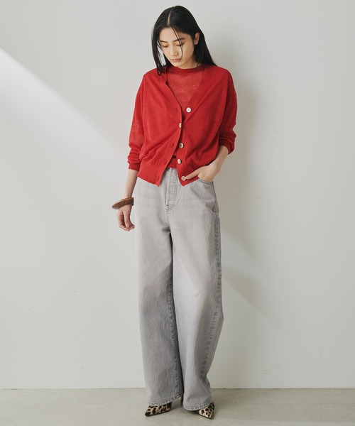 Whim Gazette カーディガン シアーリネンカーディガン レディース