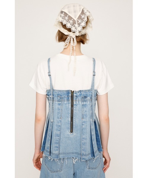SLY キャミソール PLEATS DENIM CAMI TOPS プリーツ デニム