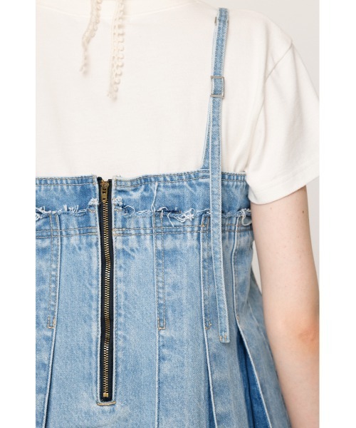 SLY キャミソール PLEATS DENIM CAMI TOPS プリーツ デニム