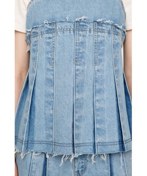 SLY キャミソール PLEATS DENIM CAMI TOPS プリーツ デニム