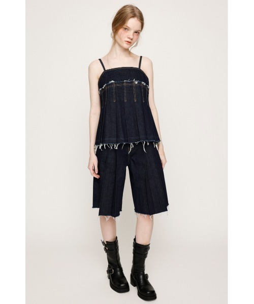 SLY キャミソール PLEATS DENIM CAMI TOPS プリーツ デニム