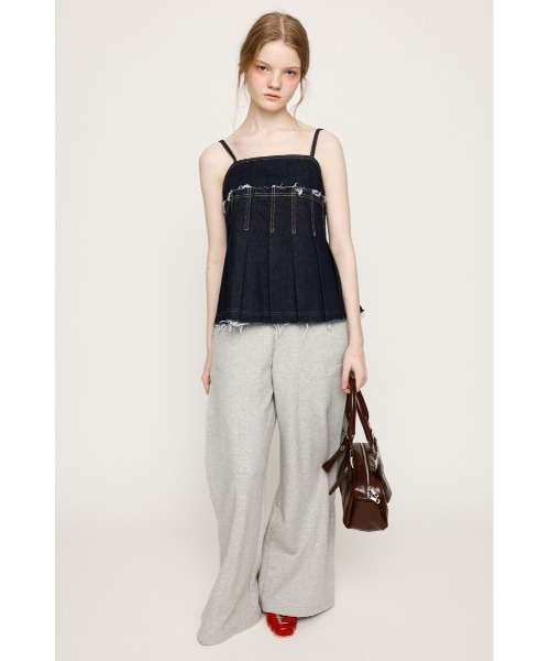 OHOTORO Pleated Cami Top キャミソール　ライトブルー OHOTORO - ohotoro pleated cami topの通販 by miiiiwoli's shop