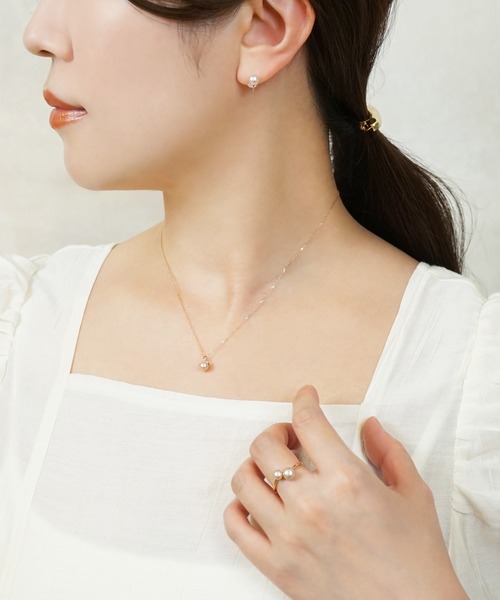 TAKE-UP ピアス K18・K10 タンスイパール キラヒネリ ワン