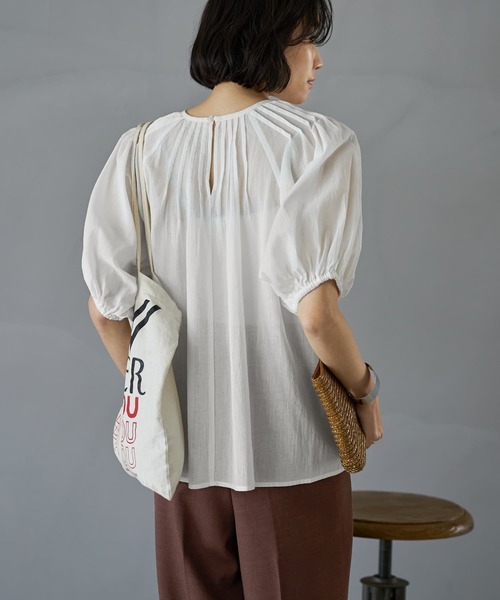 ブラウス シャツ シャリ感シアーピンタックブラウス レディース STYLE DELI ブラウス シャツ シャリ感シアーピンタックブラウス