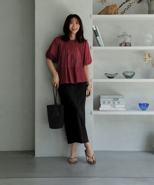ブラウス シャツ シャリ感シアーピンタックブラウス レディース シャリ感シアーピンタックブラウス | おしゃれな大人レディース