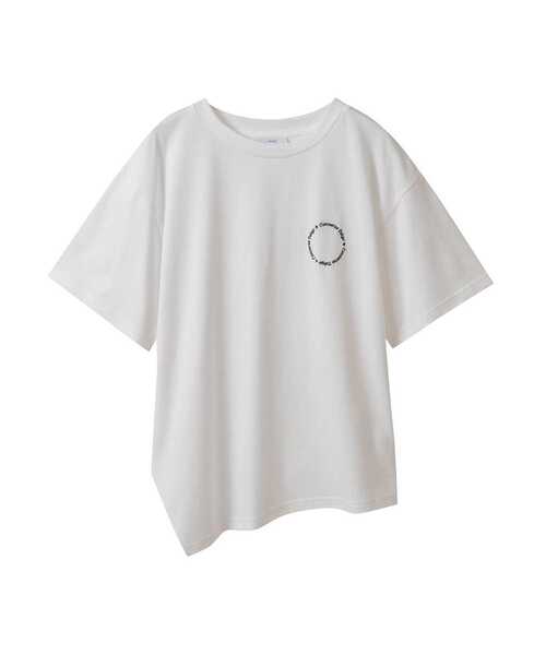 tシャツ ASYMMETRY EMBROIDERY LOGO TEE レディース
