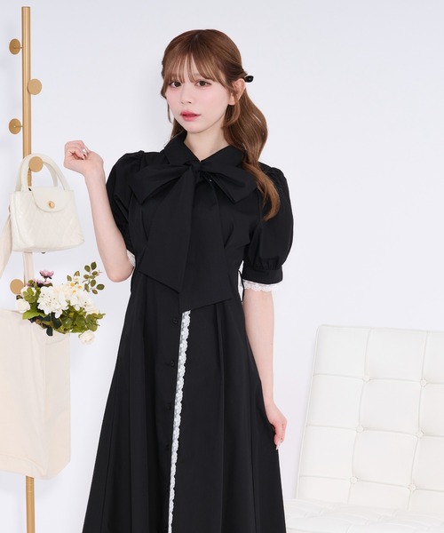 apresjour シャツ+ワンピセット apres jour（アプレジュール） ワンピース 半袖 アソートボウタイ