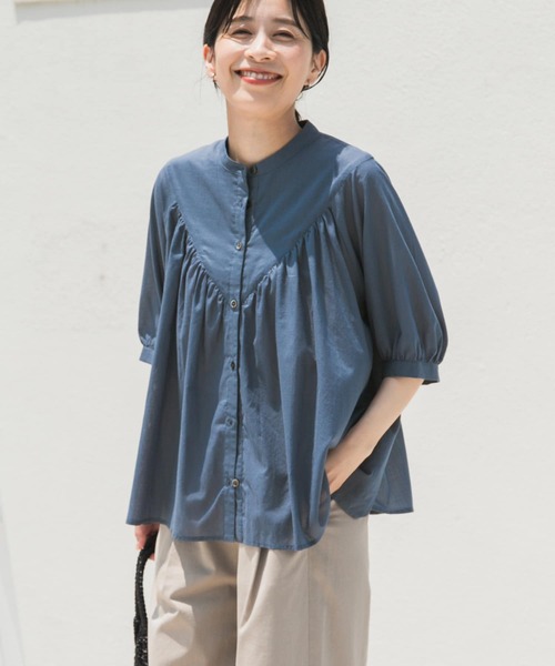 ブラウス シャツ 「WEB・一部店舗限定」コットンボイルブラウス レディース URBAN RESEARCH DOORS ブラウス シャツ コットンボイルV切替