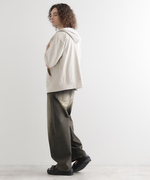 TAKEO KIKUCHI double zip hoodie シティ ボーダー TAKEO KIKUCHI double zip hoodie シティ ボーダー