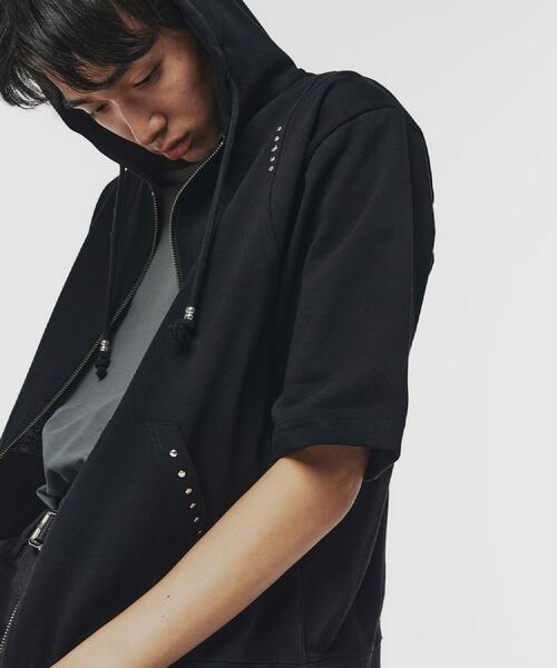 【値下げ可】tk. TAKEO KIKUCHI フード付きパーカー tk.TAKEO KIKUCHI パーカー スタッズ ダブルZIPパーカ メンズ