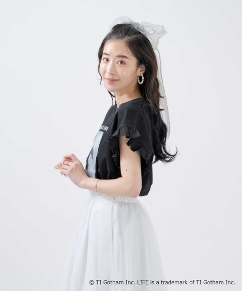 「qumerry.」 ノースリーブブラウス SMALL ブラック レディース Aunt Marie's ブラウス シャツ メニーシャーリングノースリーブ