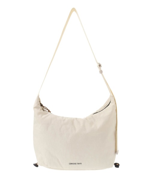 最終お値下げ　CONVERSETOKYO　 ショルダーバッグ　ホワイト CONVERSE TOKYO ショルダーバッグ バッグ SIDE GATHER NYLON