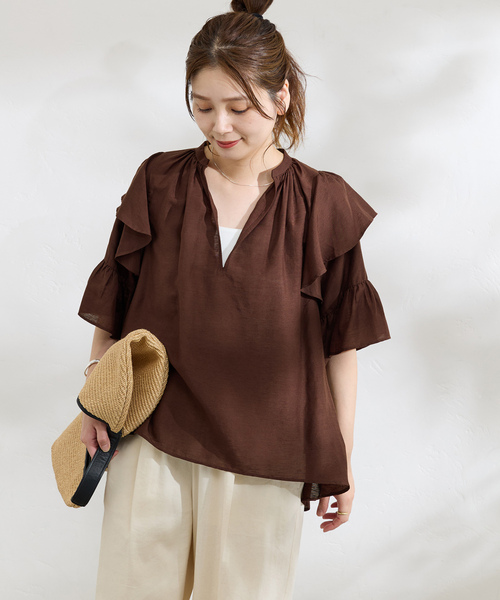 「JOURNAL STANDARD」 長袖ブラウス FREE ブルー レディース JOURNAL STANDARD relume 「JOURNAL relume」 長袖ブラウス FREE