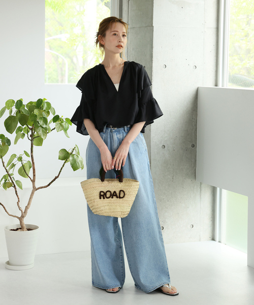「JOURNAL STANDARD」 半袖ブラウス FREE ブラウン レディース JOURNAL STANDARD relume 「JOURNAL relume」 半袖ブラウス FREE