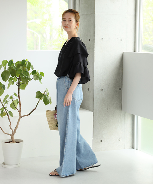 「JOURNAL STANDARD」 半袖ブラウス - ブラウン レディース JOURNAL STANDARD 「JOURNAL STANDARD」 半袖ブラウス - ブルー