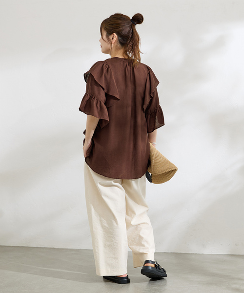 「JOURNAL STANDARD」 半袖ブラウス FREE ブルー レディース JOURNAL STANDARD 「JOURNAL STANDARD」 半袖ブラウス - ブルー