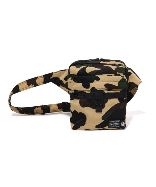 【ほぼ未使用】PORTER × A BATHING APE / ウエストバッグ A BATHING APE ウエストポーチ PORTER 1ST CAMO BODY BAG メンズ