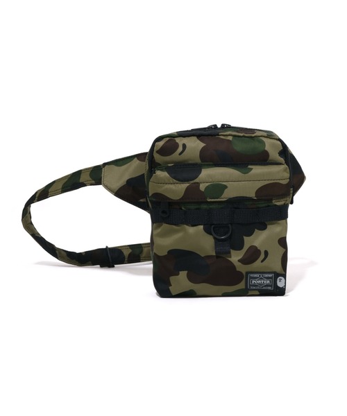 A BATHING APE PORTER カモフラージュ ボディバッグ　迷彩 A BATHING APE ウエストポーチ PORTER 1ST CAMO BODY BAG メンズ