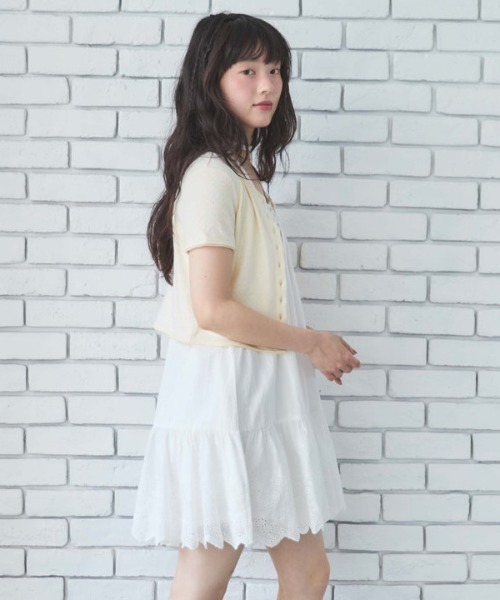 archives（アルシーヴ） ワンピース スカラップコットンレースノースリ