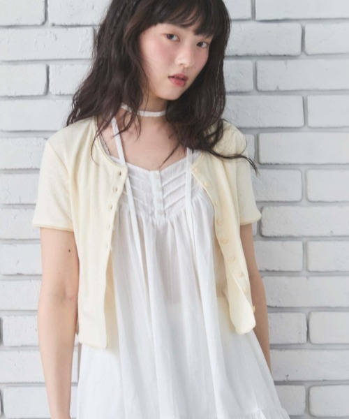 archives（アルシーヴ） ワンピース スカラップコットンレースノースリ