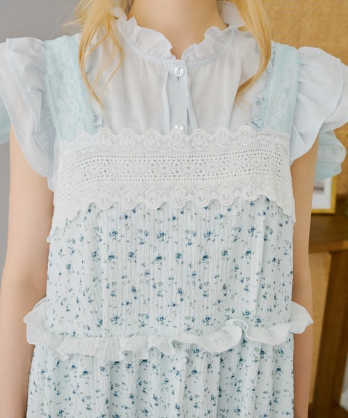 D&G 花柄 キャミワンピース キャミソール　ライトブルー　シルク D&G 花柄 キャミワンピース キャミソール ライトブルー シルク D&G 花